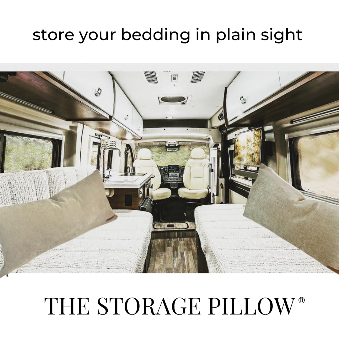 STORAGE PILLOW - Poszewka na poduszkę XL zapinana na zamek błyskawiczny, aby zmaksymalizować przestrzeń! Pomysł na przechowywanie dla kamperów Vanlife College Dorms Małe domy i małe przestrzenie.
