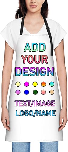 Delantales personalizados con correa ajustable, delantales de cocina personalizados para mujeres y hombres con nombre de chef, texto, logotipo,
