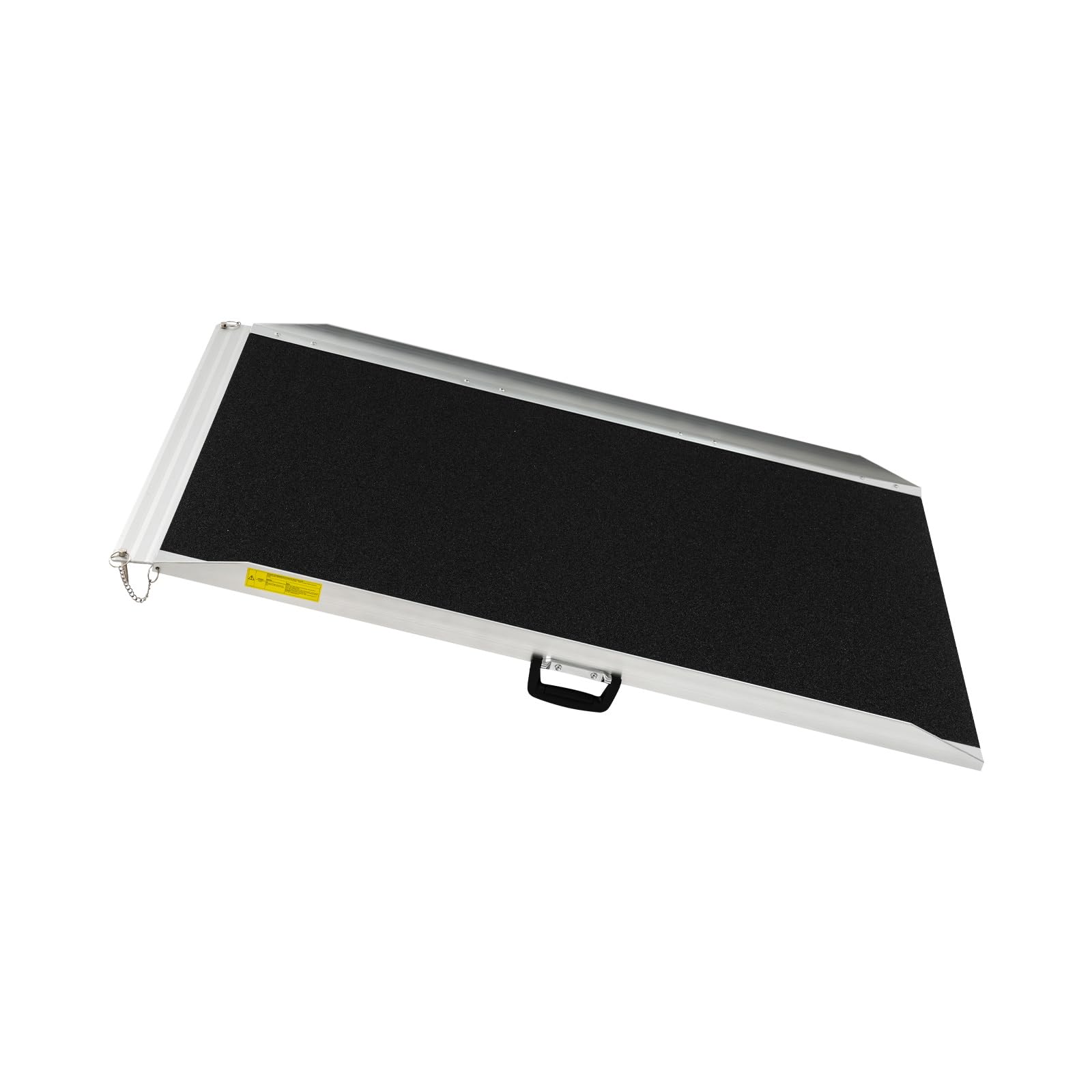Rampa para silla de ruedas, 122 x 73 cm, de aluminio, portátil hasta 272 kg, antideslizante, con bordes laterales, rampa de acceso para silla de ruedas, andador, caminante, escalones, entrada de casa