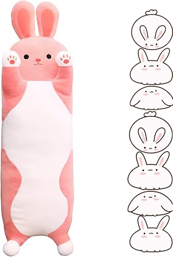 Almohada de peluche de conejo gigante de 37.40 pulgadas, lindo juguete de dibujos animados suave de cuerpo largo para dormir, regalo para niños y