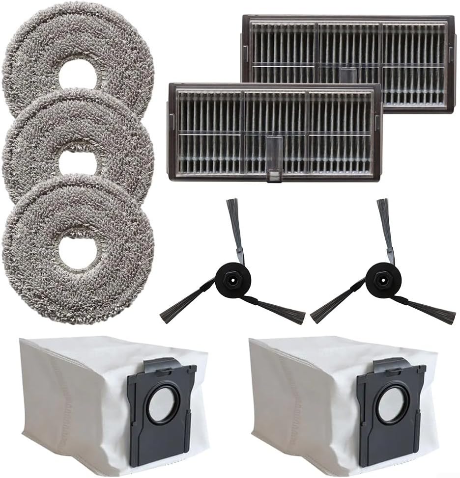 Replacement Vacuum Parts Kit for MOVA For P50 Pro For Ultra: Side Brush, Mop Cloth, Filter & Dust Bag, Robot Vacuum Accessories for Pet Hair & Corner For Edge Cleaning