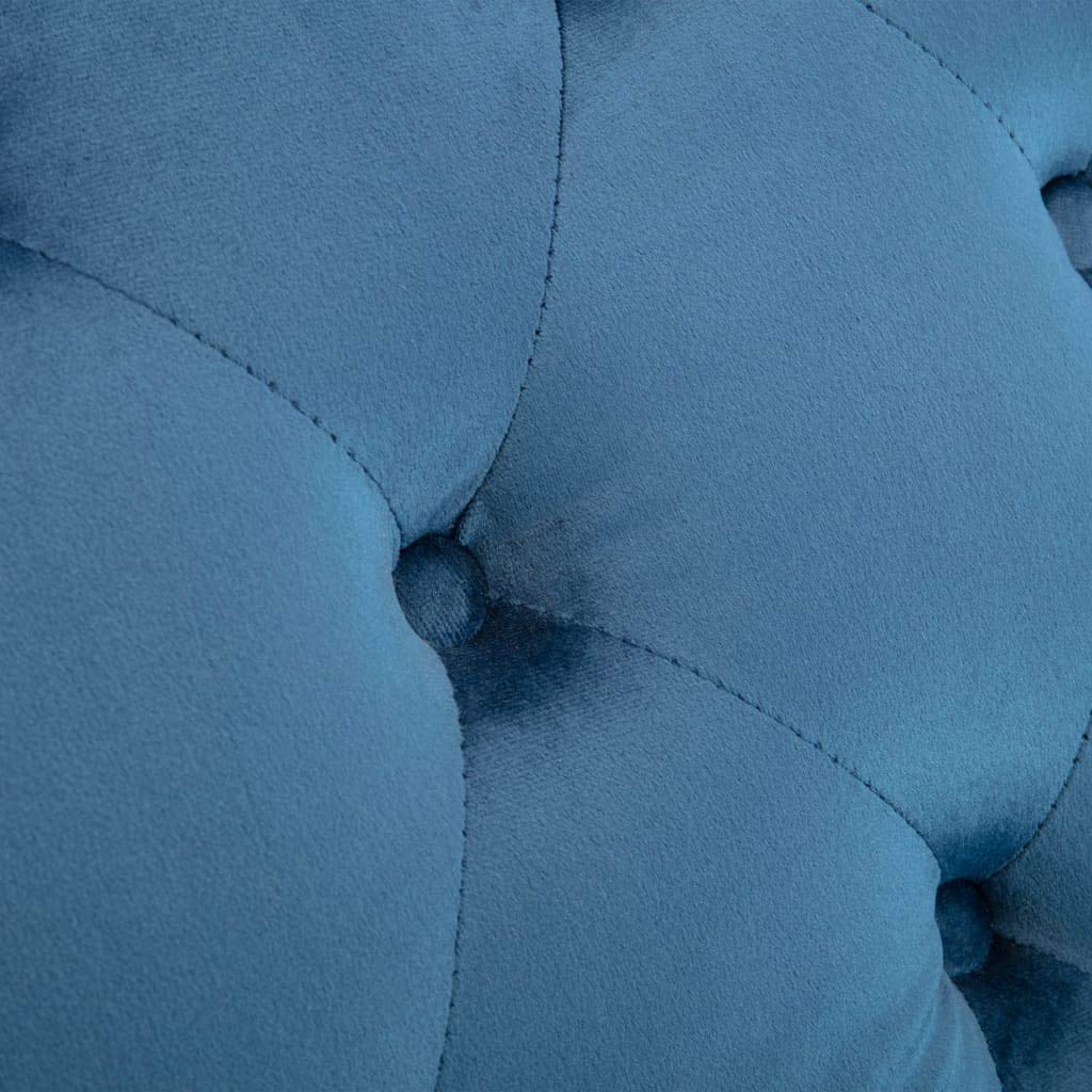 vidaXL Cislonga Imbottita Relax Ergonomica Trapuntata Chaise Lounge Sedia a Sdraio Lusso Elegante Morbida Ottomana Blu in Velluto