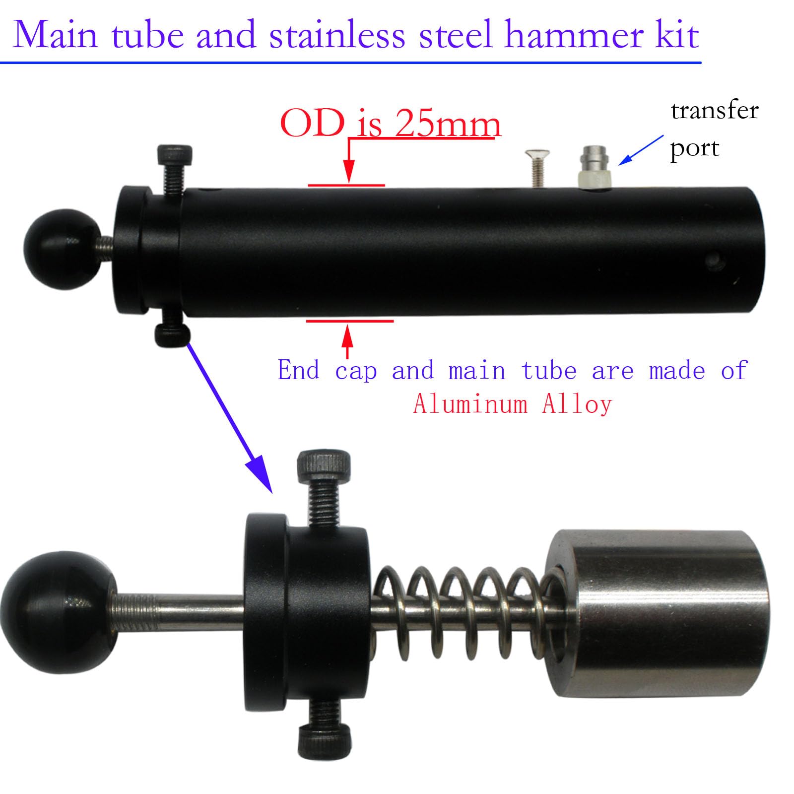 SQOTDR 12g CO2 / Pump to PCP Adjustable/Regulated High Pressure Conversion KIT for Crosman 1377 1322 2240 (for 1377/1322)