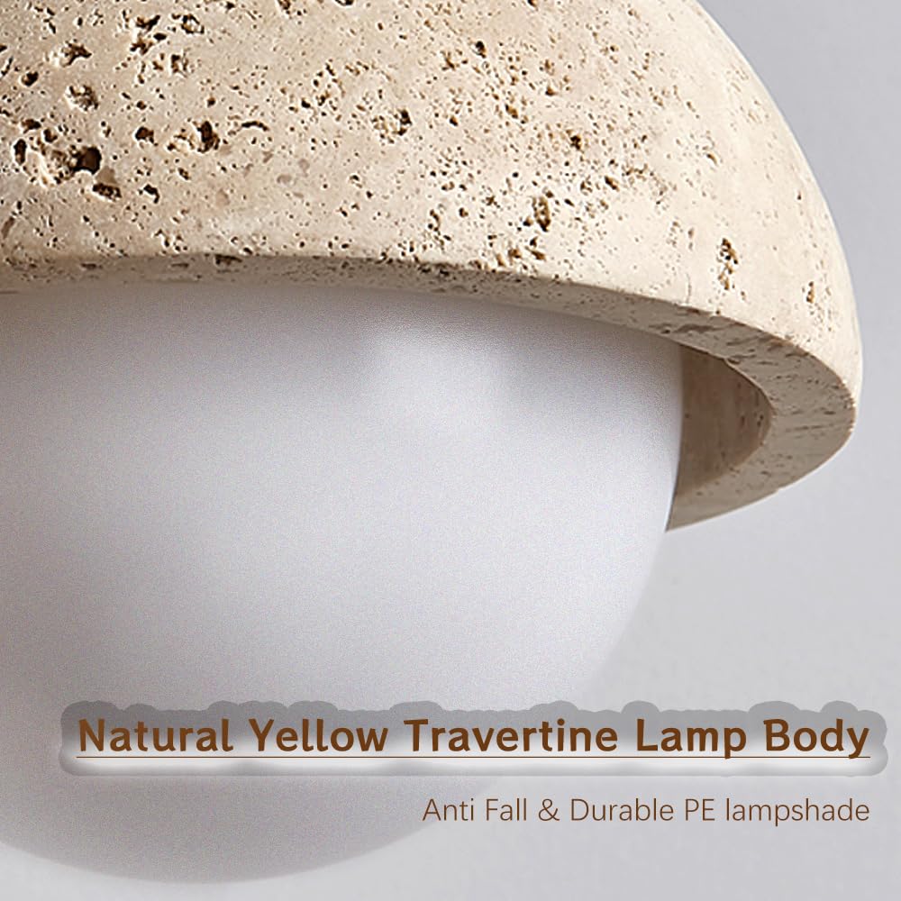 Spherical Wabi Sabi Pendant Light Natural Stone Retro Japanese