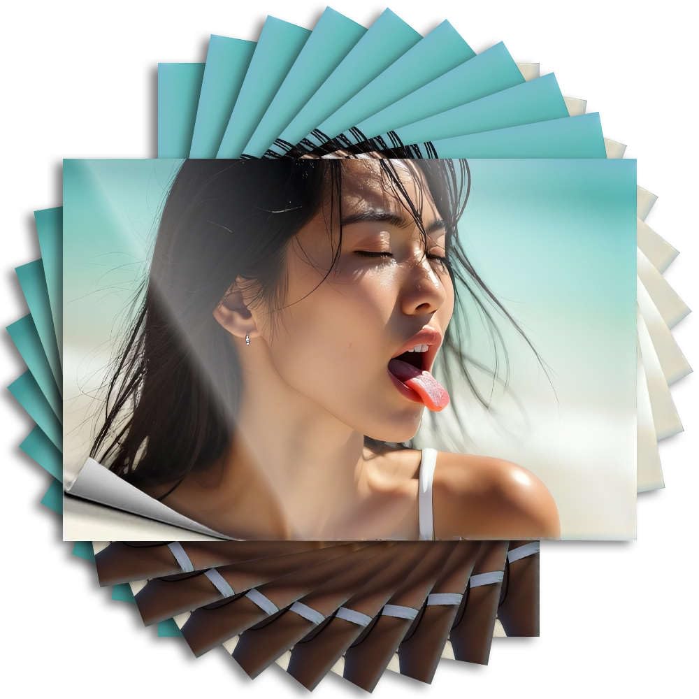 Decal Rock Rooms Decorations Waterproof - A Woman with Wet Hair Enjoying The Beach. Bumper Self Adhesive Decal for Billiards Use(6X9CM)