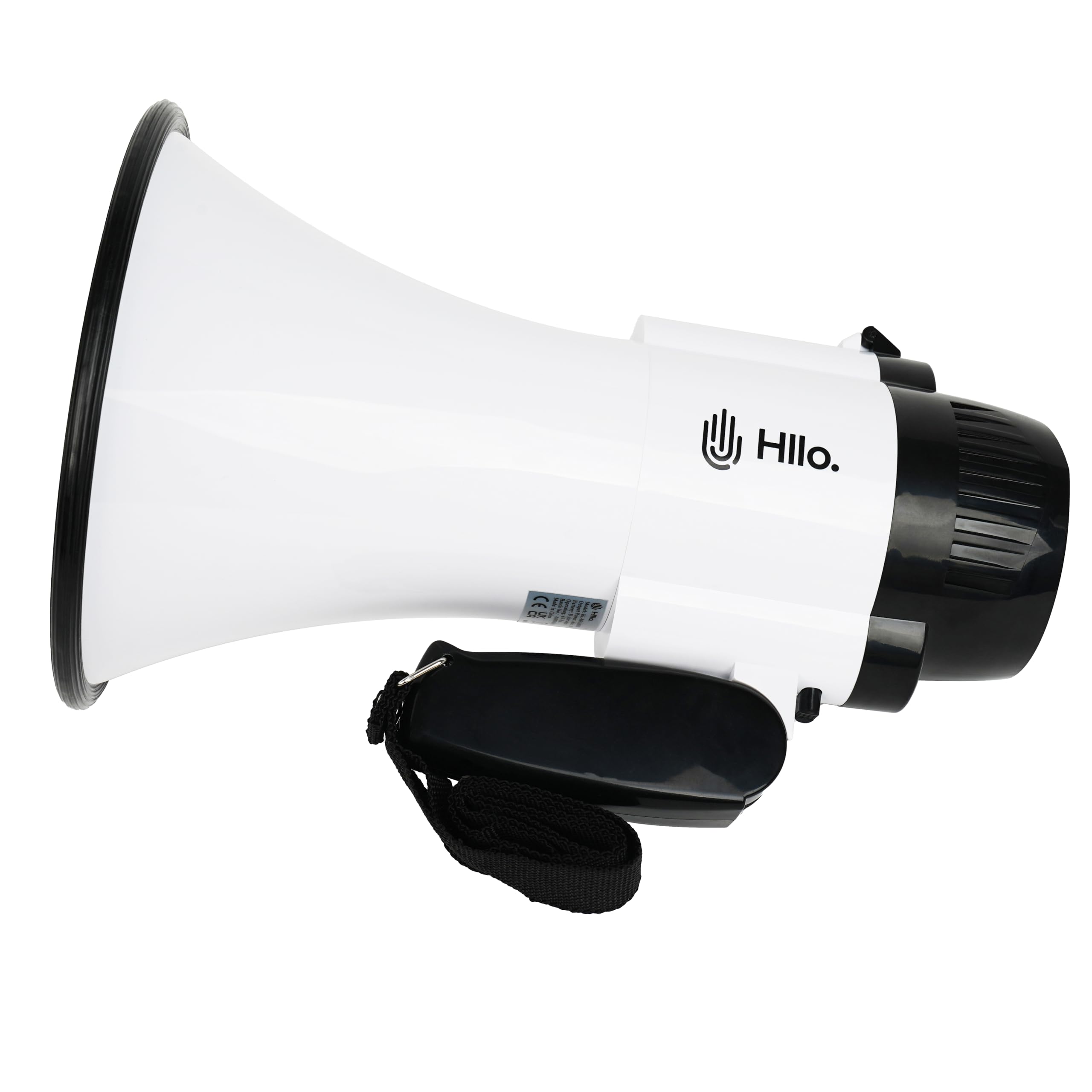 Pequeño Megáfono 108dB con Sirena, Control de Volumen, Alcance 200m, 4 Pilas D