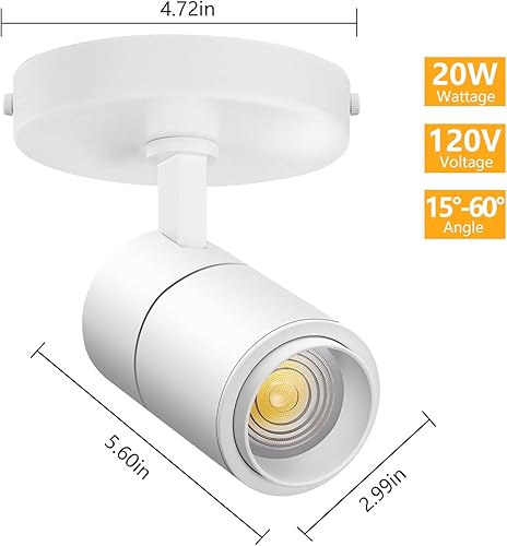 Miniatura 8 de VANoopee Foco de techo LED con zoom de 3 colores, montaje empotrado, foco ajustable, direccional, regulable, luminoso, para interiores, sala de