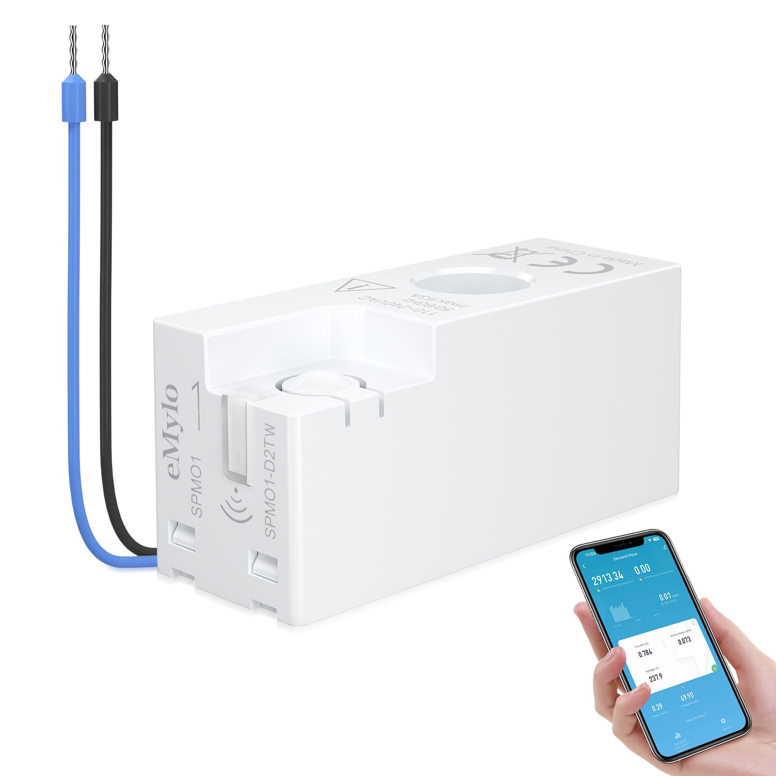eMylo Inteligente Wifi Medidor de Energía Eléctrica Mini Monitor de Consumo en Tiempo Real 1 Fase Alta Precisión