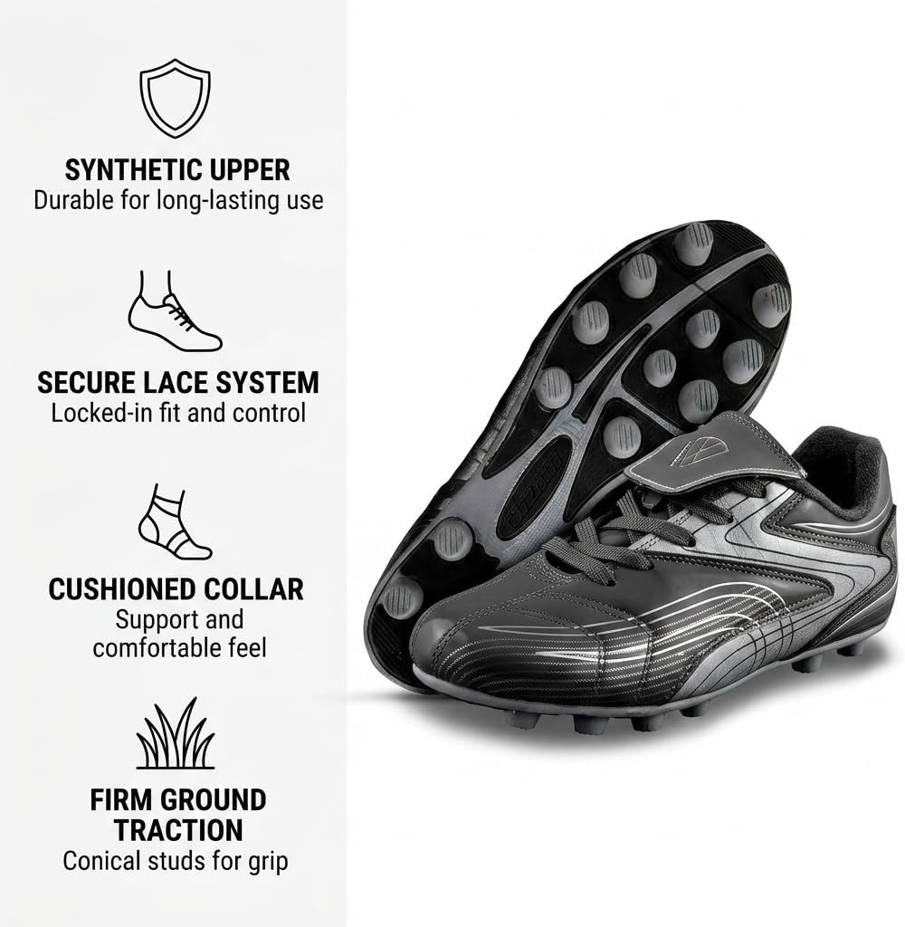 Vizari Soccer Cleats Boys Girls | Youth Firm Ground Football Shoes | Athletic Outdoor Training & Match