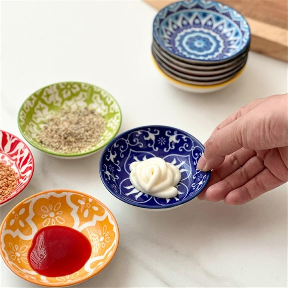 Mini Piatto di condimento for piatti salsa aceto in ceramica(Blue)