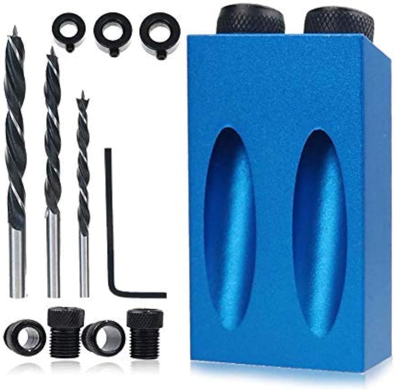 15 Degree Pocket Hole Screw Jig, Drill Guide Dowel Jig Drill Joinery Kit, Woodwork Drill Holes Carpentry Locator Joint Angle Tool 6/8/10 MM Pack of 14