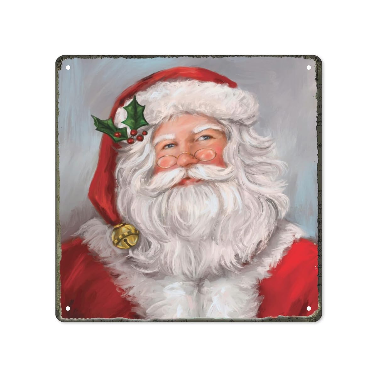 rayprint Christmas Santa Vintage Merry Christmas Metal Tin Sign Home Bar Cafe Garage Wall Decor 12 x 12 Inch