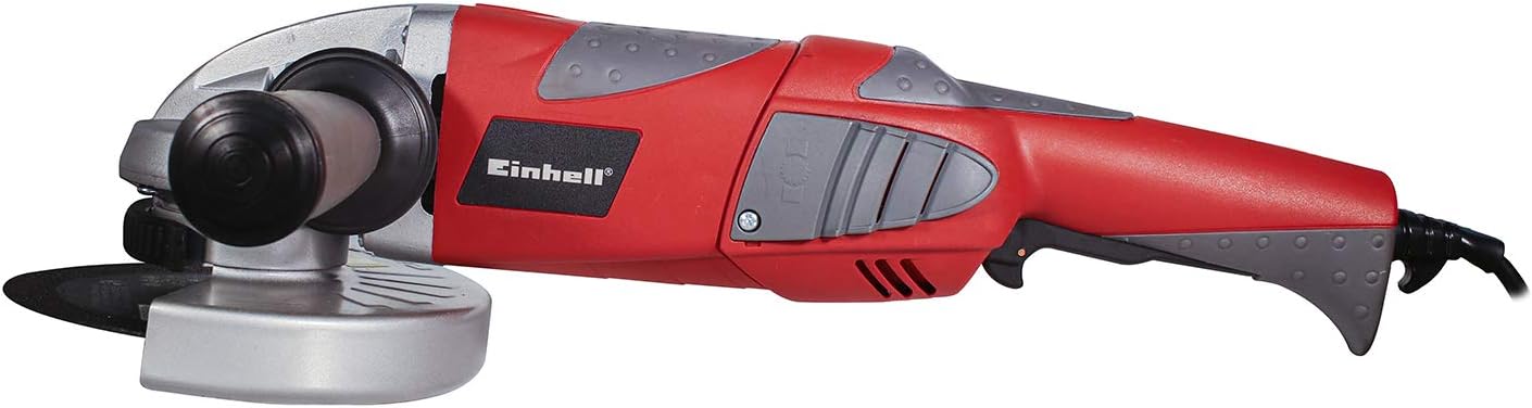 หลัง view of angle grinder showing handle and power cord