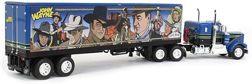 Miniatura 3 de DCP by First Gear John Wayne - Edición cómic Kenworth W900A con cama de 36 pulgadas y remolque vintage de 40 pies