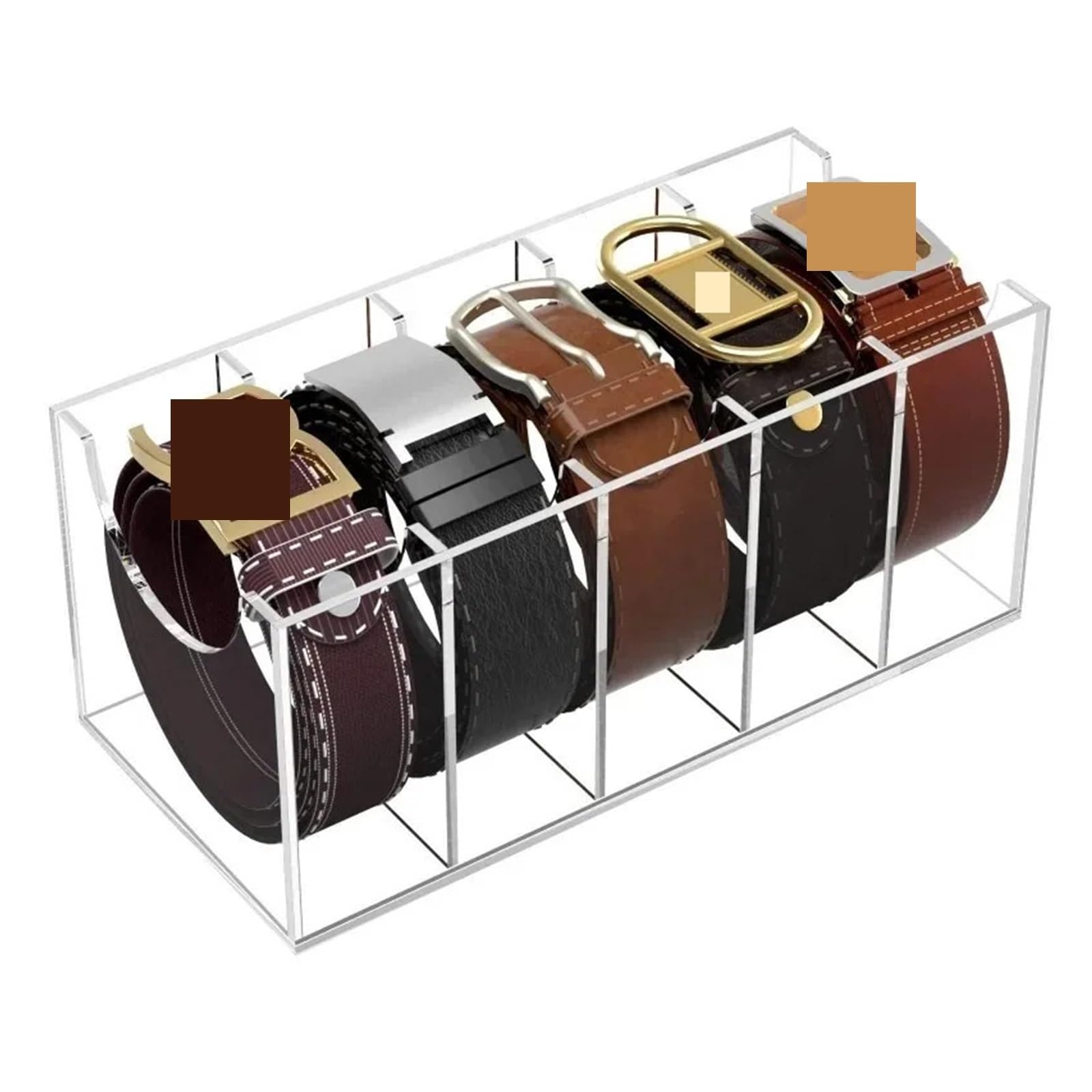 Belt Organizer Belt Organizer Display Case for Tie and Compartments for Closet and Drawer Storage