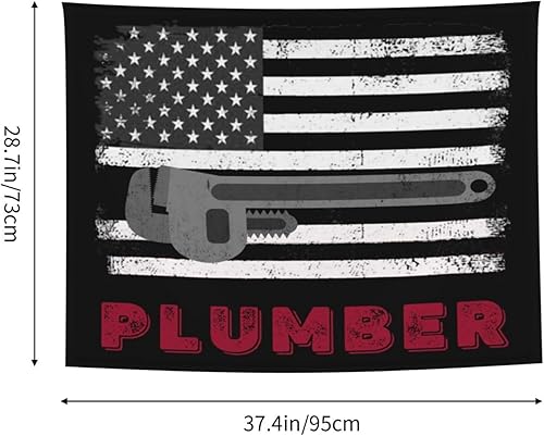 Miniatura 7 de Póster de tapiz con bandera estadounidense de fontanero de 29 x 37 pulgadas, decoración del hogar, para colgar en la pared, dormitorio, fiesta,