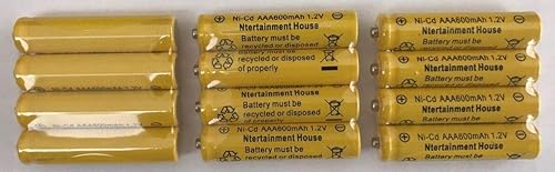 Miniatura 2 de 12 piezas tamaño 1,2 V AA (300600800 mAh) o AAA (600 mAh800 mAh) y Ni-CdNi-MH batería recargable para luz solar y dispositivos solares (1,2 V AA 600