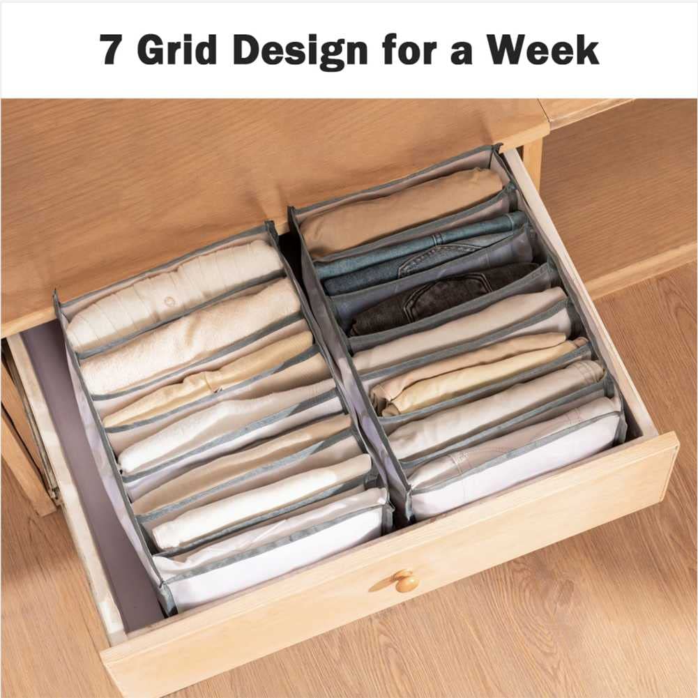 4 PCS Organisateur de vêtements d'armoire, 2 PCS Grands contenants de rangement de vêtements en filet, 2 bacs d'organisateur de placard pliables, boîte de rangement de grille visible for soutien-gorge