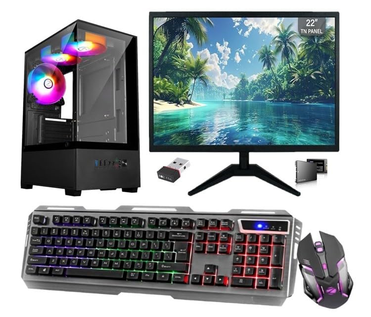 RGB-X All-in-One Desktop Computer Set, i5 4th Gen, 8 GB RAM, 256 GB SSD, 22" HD LED Monitor, RGB Keyboard & Mouse, WiFi, Windows 10, MS Office (8-256GB)-image-15