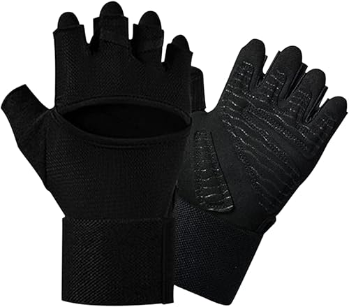 Guantes de gimnasio para mujer Guantes de entrenamiento antideslizantes sin dedos Cómodo equipo de levantamiento de pesas para gimnasio,