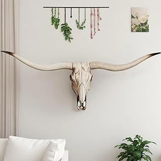 Longhorn Skull, Cow Skull Wall Decor, Faux Taxidermy Head Wall Decor, Handmade Simulation Large Bull's Head