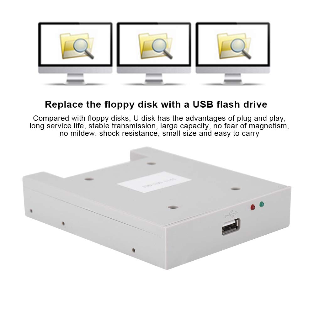 Ausla Unidad de Disquete USB Externa 3.5" 1.44MB, Emulador Flash Drive FDD-UDD U144, Plug & Play, para Control Industrial