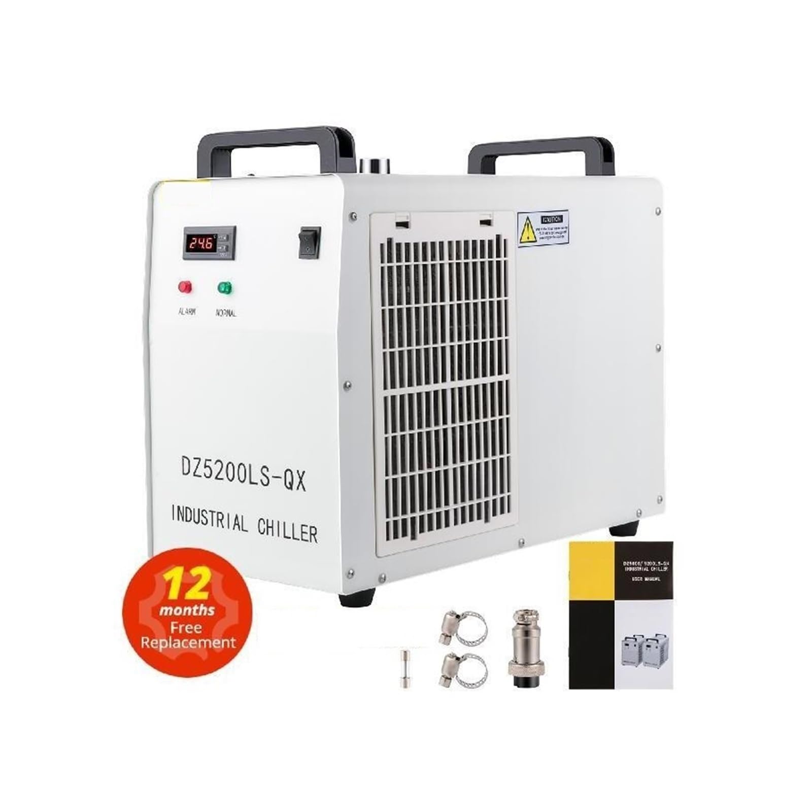 Przemysłowy agregat chłodniczy wody lodowej CW-5200DG do rur CO2 o mocy 130/150 W, chłodnica z rurą szklaną i precyzyjnym termostatem, zbiornik chłodzący 6 l Do użytku DIY(CW-5200)