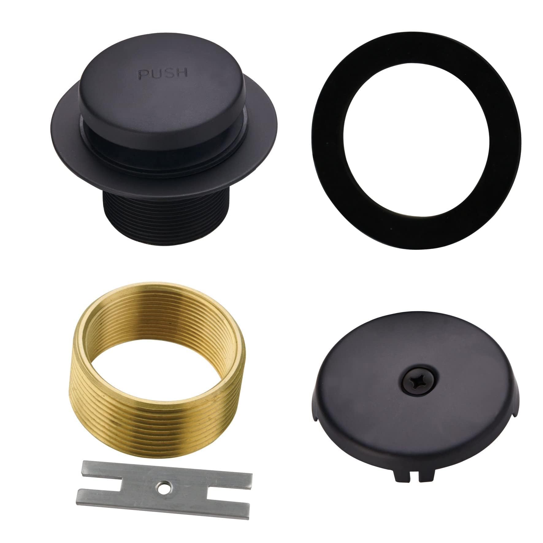 Kit Scarico Vasca Da Bagno WELSAN – Bronzo Oil Rubbed – Filettatura Grossa Con Piastra Troppopieno A 1 Foro – Incluso Adattatore