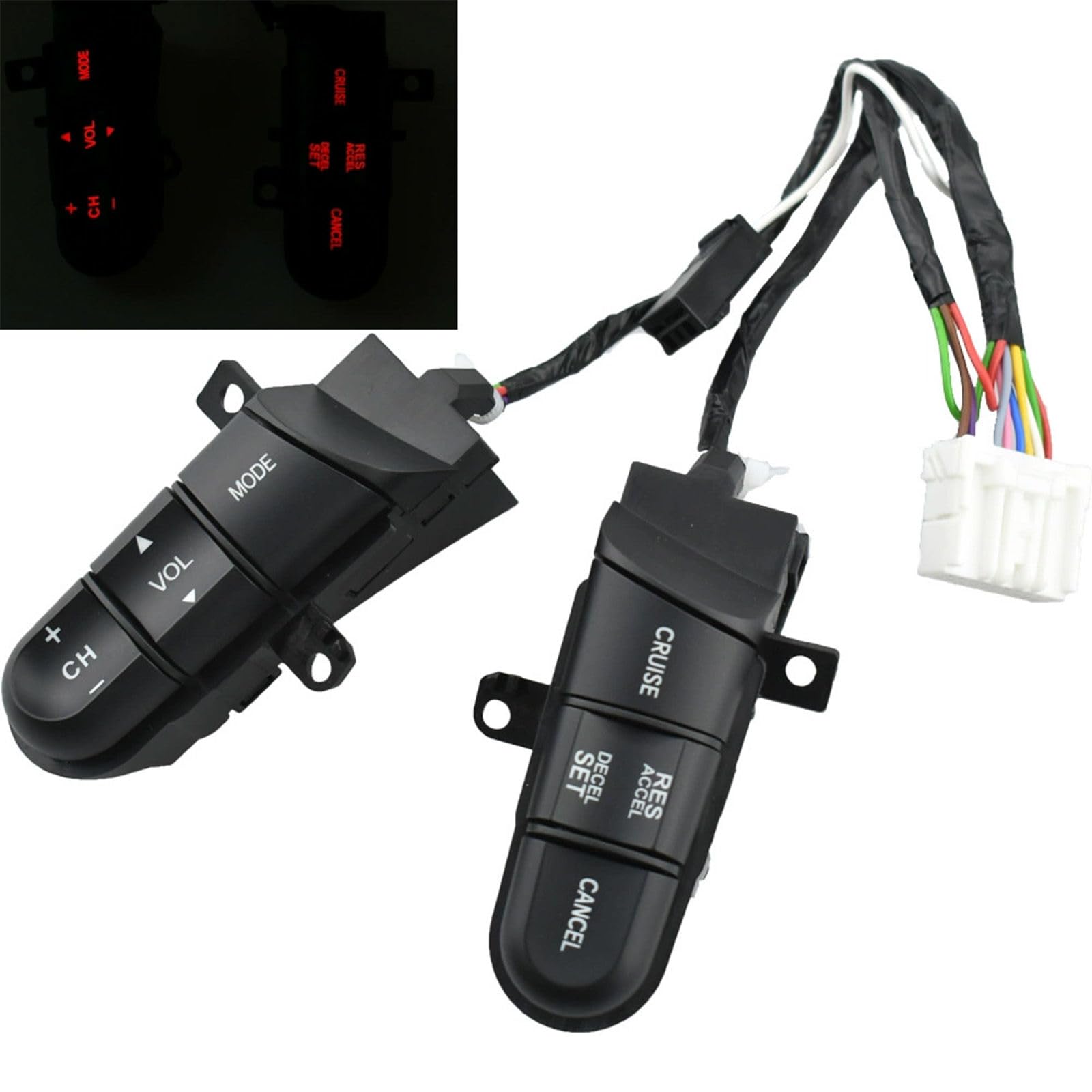 Steering Wheel Cruise Control Switch Volume Adjustment Switch Button Fit for Honda Fit 2008-2013, for Honda City Civic 2008-2014 Replace 36770-SNA-A12