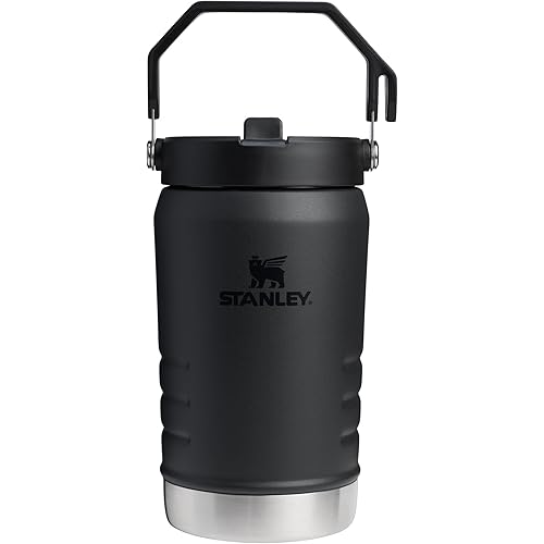 Stanley IceFlow 2.0 Flip Straw Jug with Handle 40 oz | Twist On Lid and Flip Up Straw | Leakproof for Travel and Sports | Insulated Stainless Steel | BPA-Free | Black 2.0
