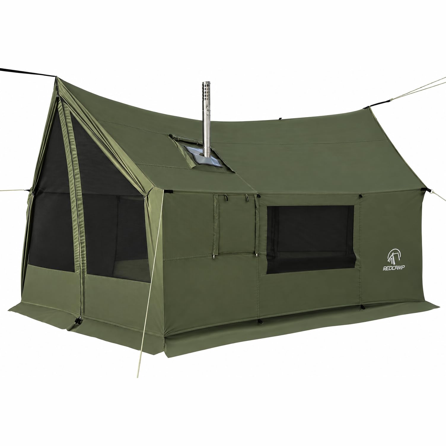 REDCAMP Large Hammock Hot Tent with Stove Jack, Waterproof & Windproof Winter Wall Tent with Snow Skirt
