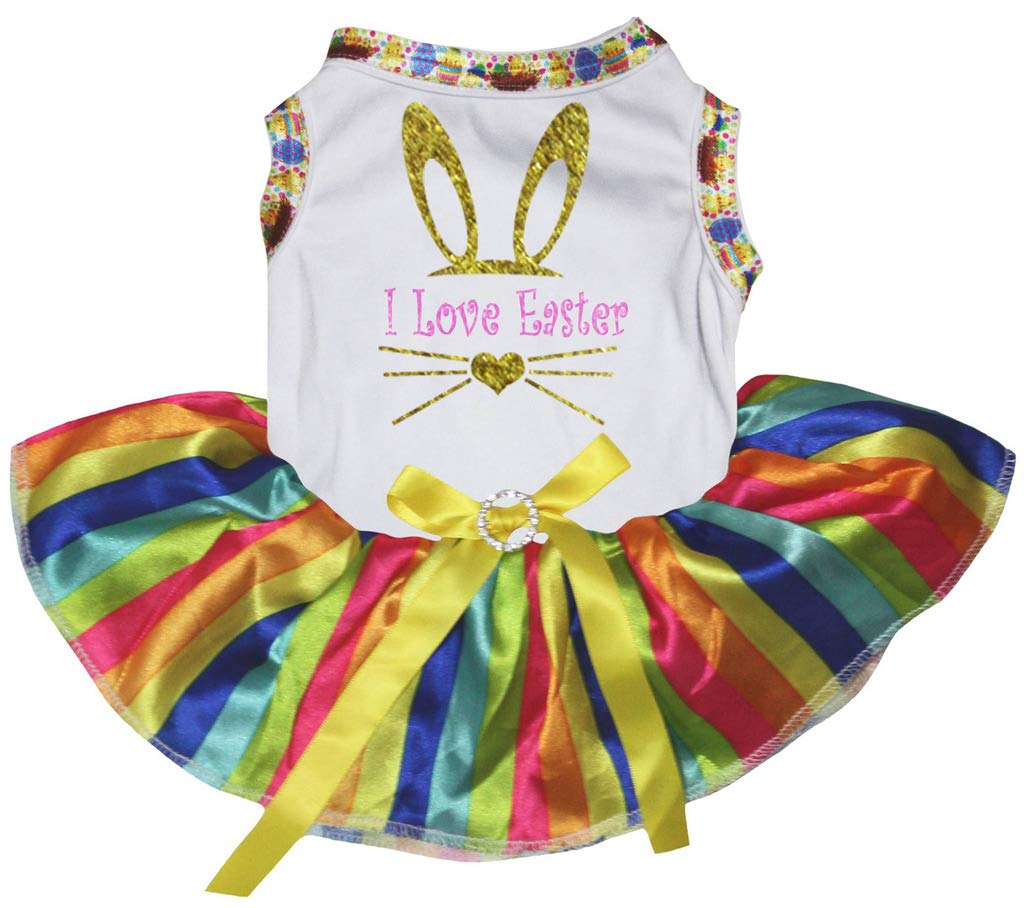 Robe tutu pour chien motif lapin de Pâques blanc habit confortable sans irritation
