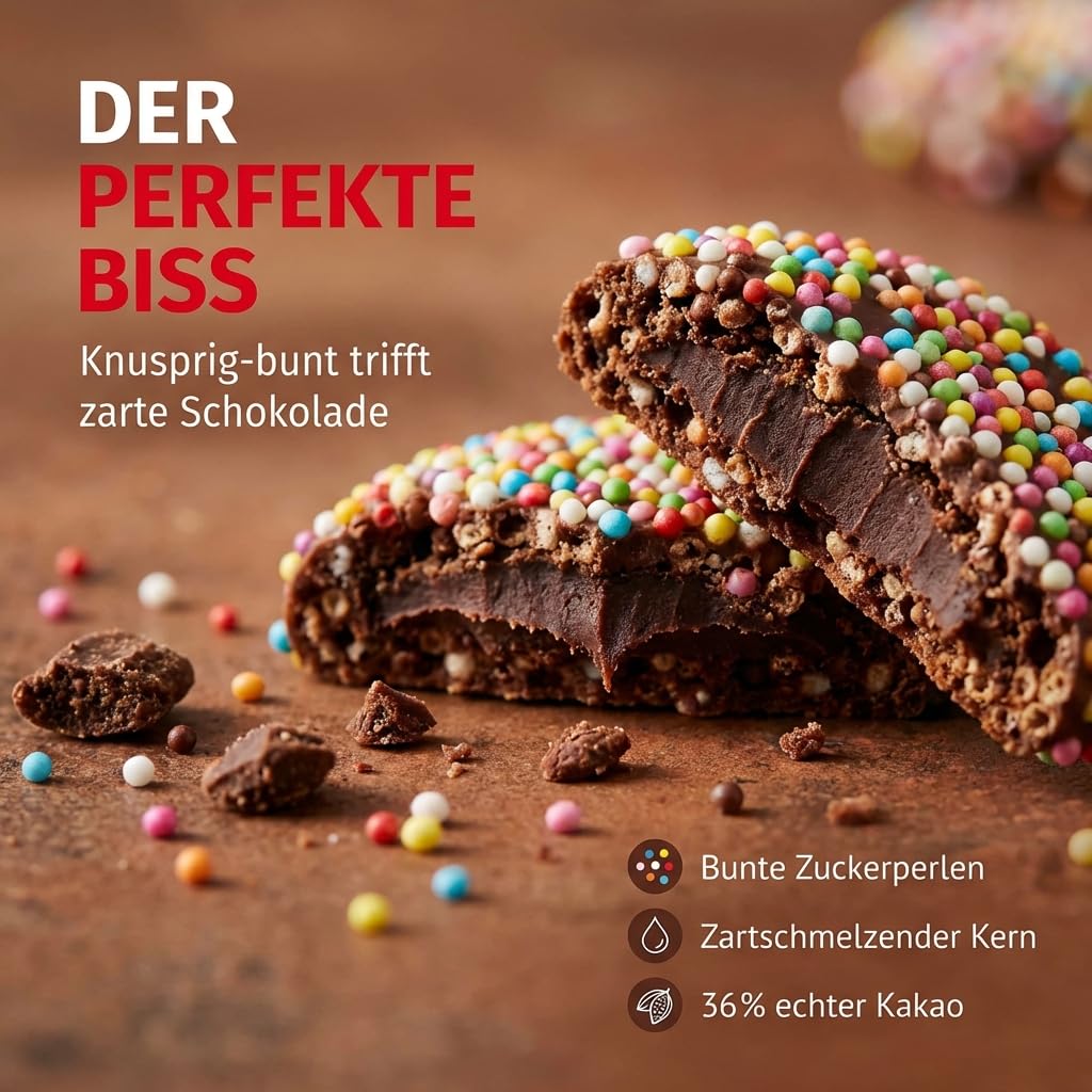 Zetti Schokoladen Plätzchen - 30x 150g Knuspergebäck mit Zucker-Dragees