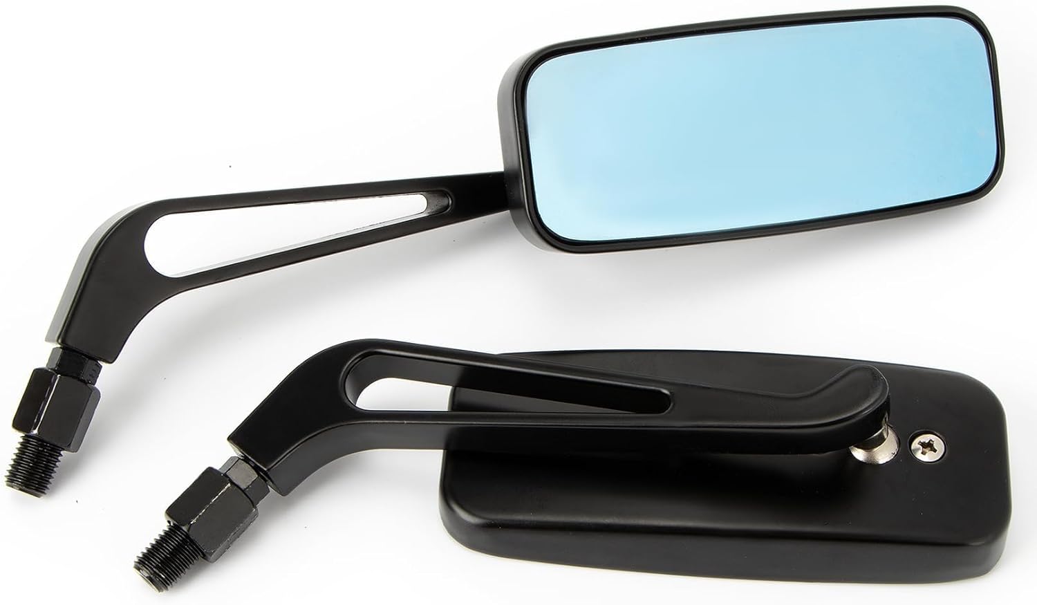 PSLER 8mm 10mm Motorcycle Mirrors - Motorcycle Rear View Side Mirrors fit for Road Glide Street Glide Sportster 48 883 120 Chopper Softail Bobber Cruiser (Black)