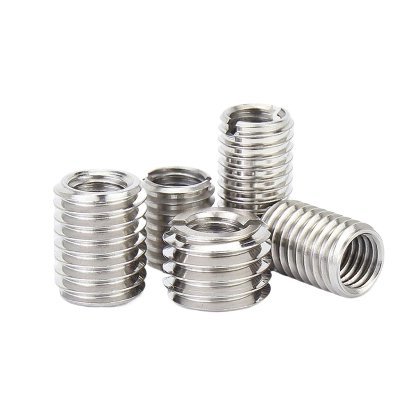 20 teile/satz M8 ~ M16 303 Edelstahl Schlitzmuttern for Innen- und Außenzähne Selbstschneidende Gewindeeinsatzadapter Schraubenmutternhülse