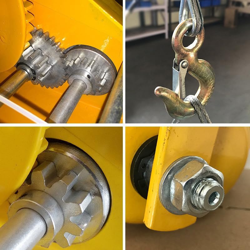 Image of Awesome Heavy Duty Hand Winch with Galvanised Steel Cable - Self-Locking Brake Gear Manual Crank Boat Trailer Winch for Lifting, Towing, Loading, ATV, Marine & Utility | Self-Locking Brake Gear, Manual Crank, For Lifting, Towing, Loading, Boat Trailer, ATV, Marine & Utility