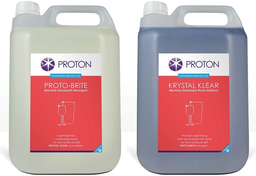 Thali Outlet - Proton Glass Detergent Rinse Aid Bundle Deal - 1 x 5L Proto-Brite & 1 x 5L Krystal Klear