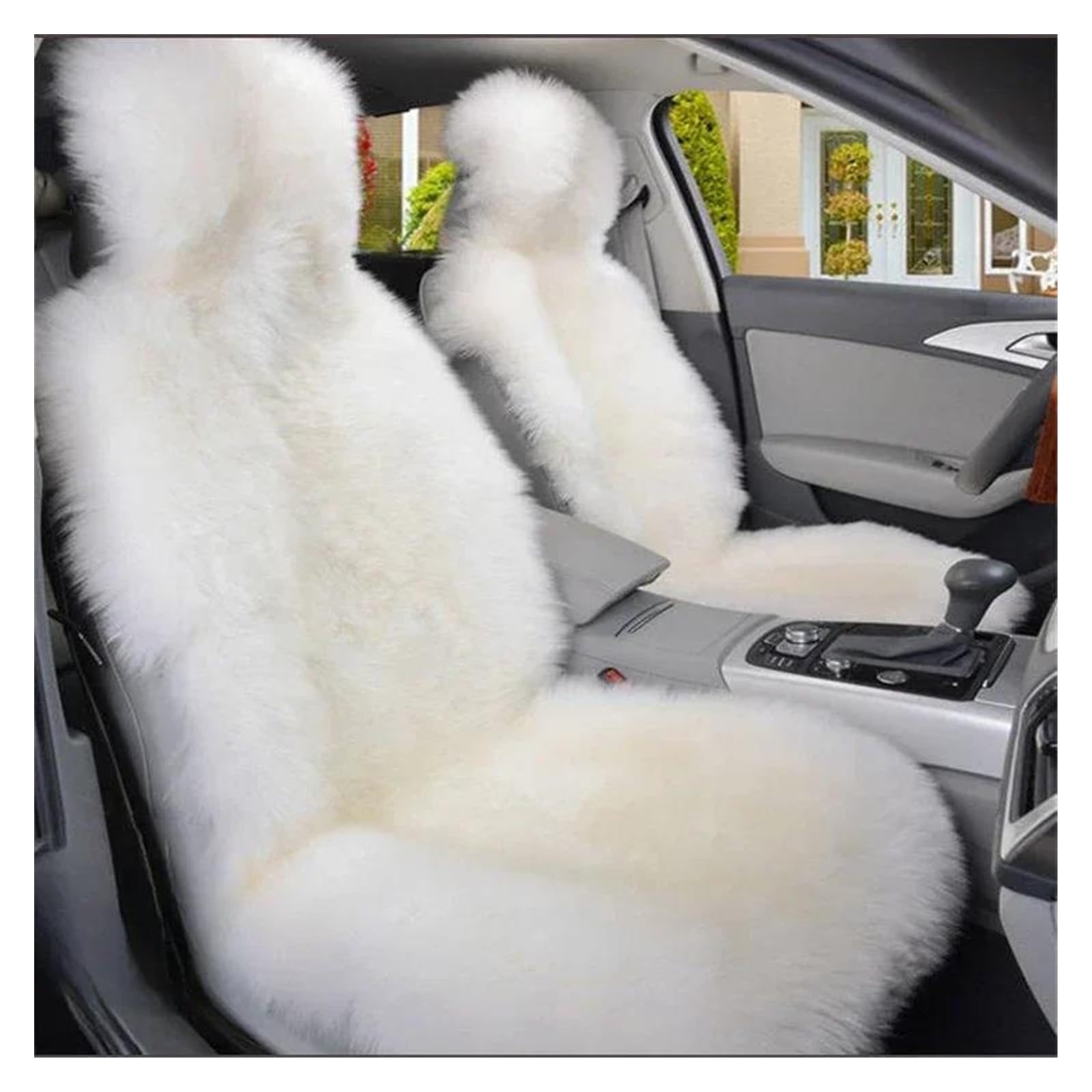 DZSYBUIGB Car Seat Covers Warm Plush Car Seat Covers Universal Long Wool Fur Car Front Seat Protect Cushion Mat For Auto Accessories Car Seat Protector Car seat cover(1pc Pure white)