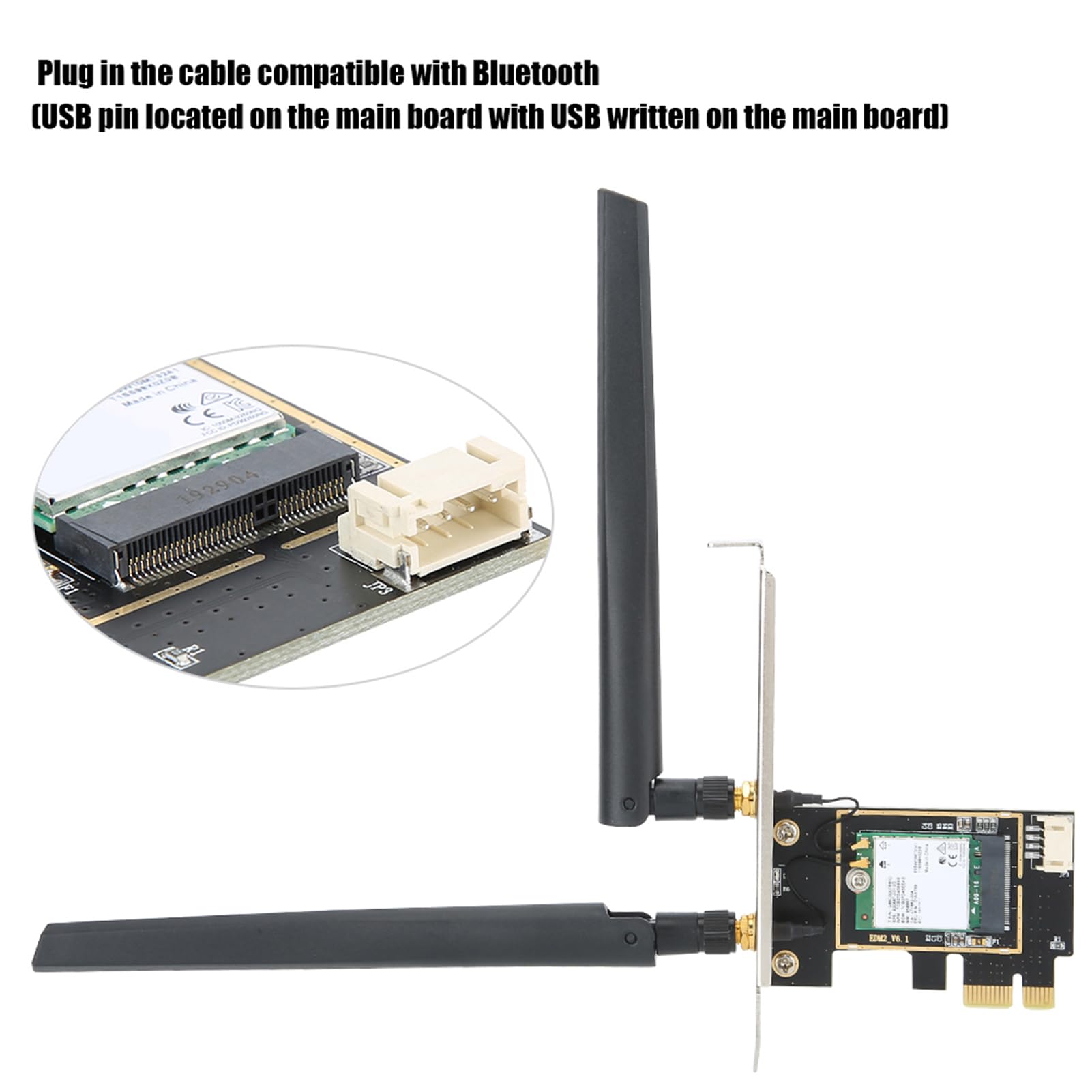 Jectse Carte Réseau Fil Double Bande, 1730 Mbps PCIe WiFi 6 9260NGW 5.0, avec Antenne 8DBi à Gain élevé, pour 10 OS