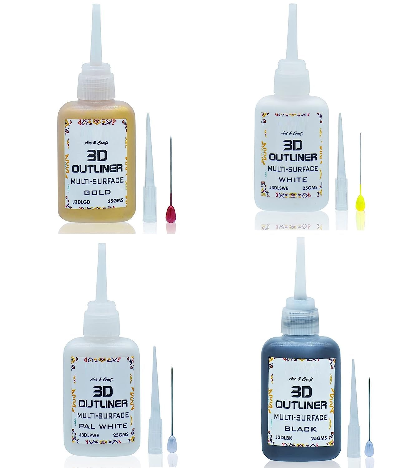 53 Arts 3D Outliner Glitter Kit, 25ml Multi-Surface-Stone, Diya, Metal, Canvas, Earthen Pot & Metals for Artist, Kids, Crafting (Multi-Glitter, 4 Pcs) (B0C99KM514) Amazon Price History, Amazon Price Tracker
