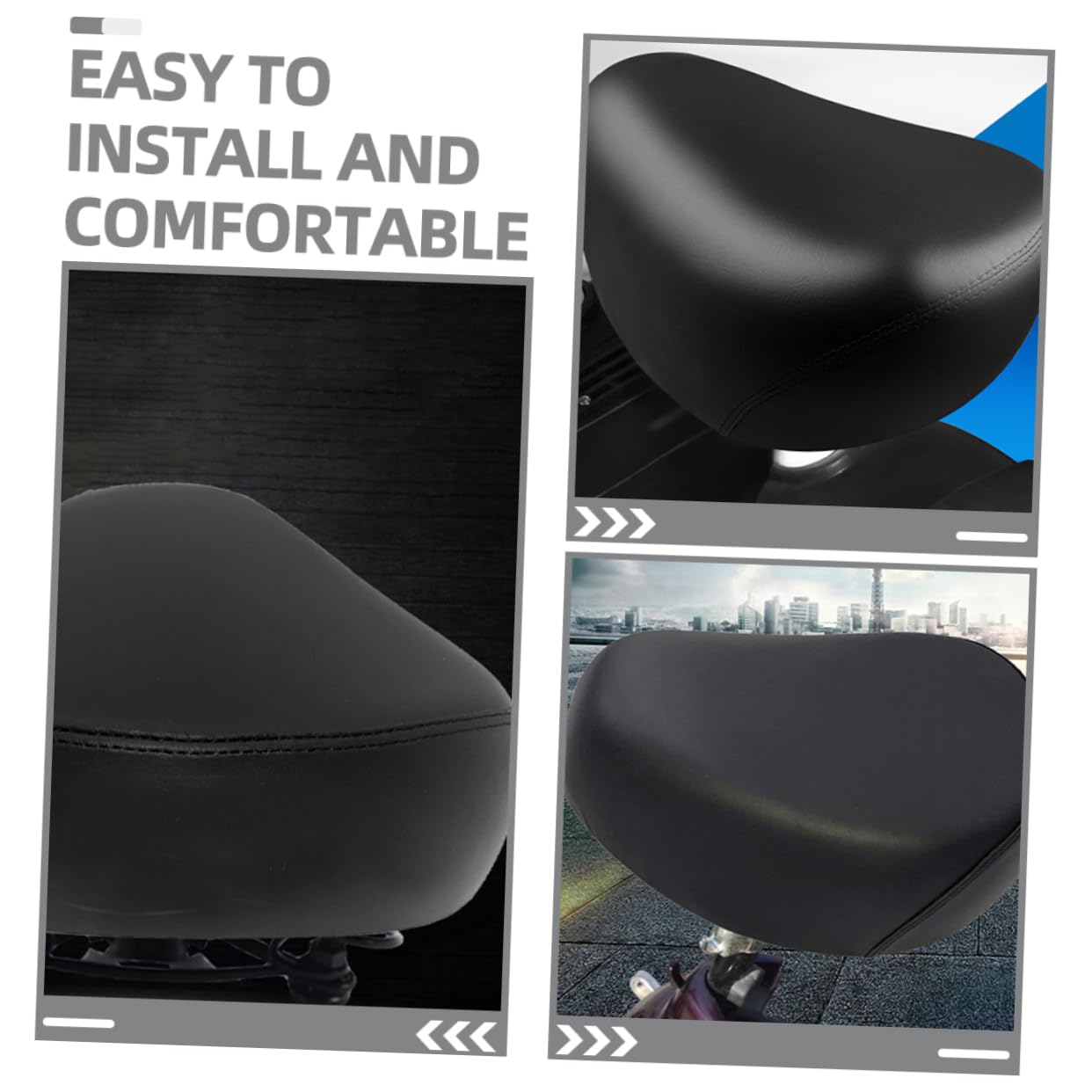 Abaodam Coussin de Siège de Vélo Remplaçable Confort Amélioré pour et Électrique Installation Facile Design Épais PU Durable