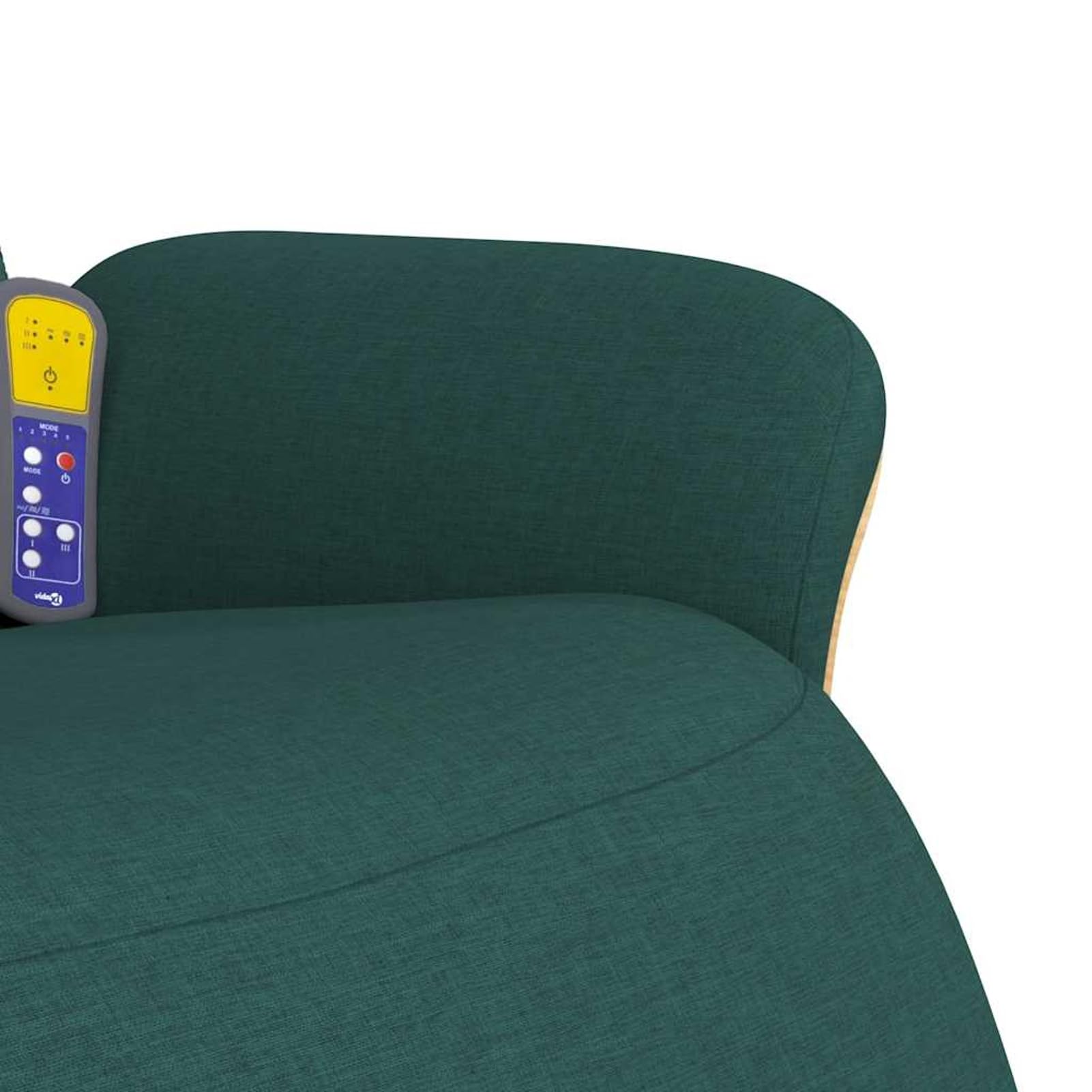 Fotel do masażu z funkcją leżenia i masażem wibracyjnym, 100% tkanina poliestrowa, ciemnozielony, 79,5 x 129,5 x 95,5 cm (pozycja leżąca), ergonomiczny