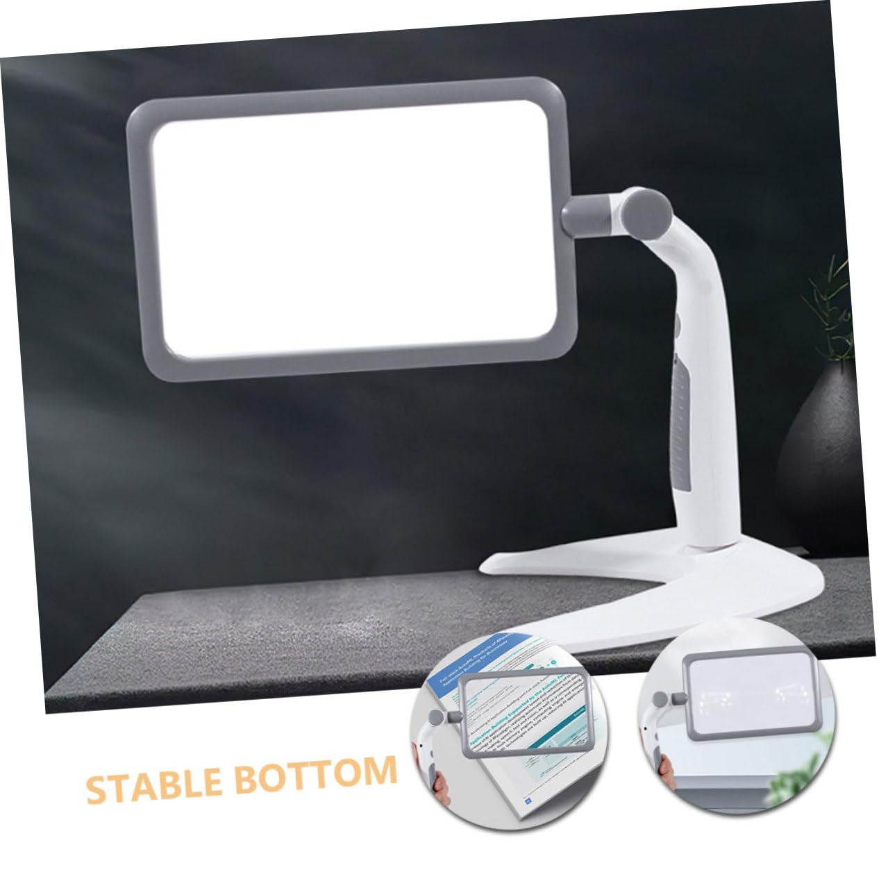 GARVALON LED Lupe mit LEDs Verstellbarem Kalt Warmweißem Licht fache Vergrößerung Multifunktional für Lesen Basteln und Computerbildschirm Batteriebetrieben für Senioren und Detailarbeit