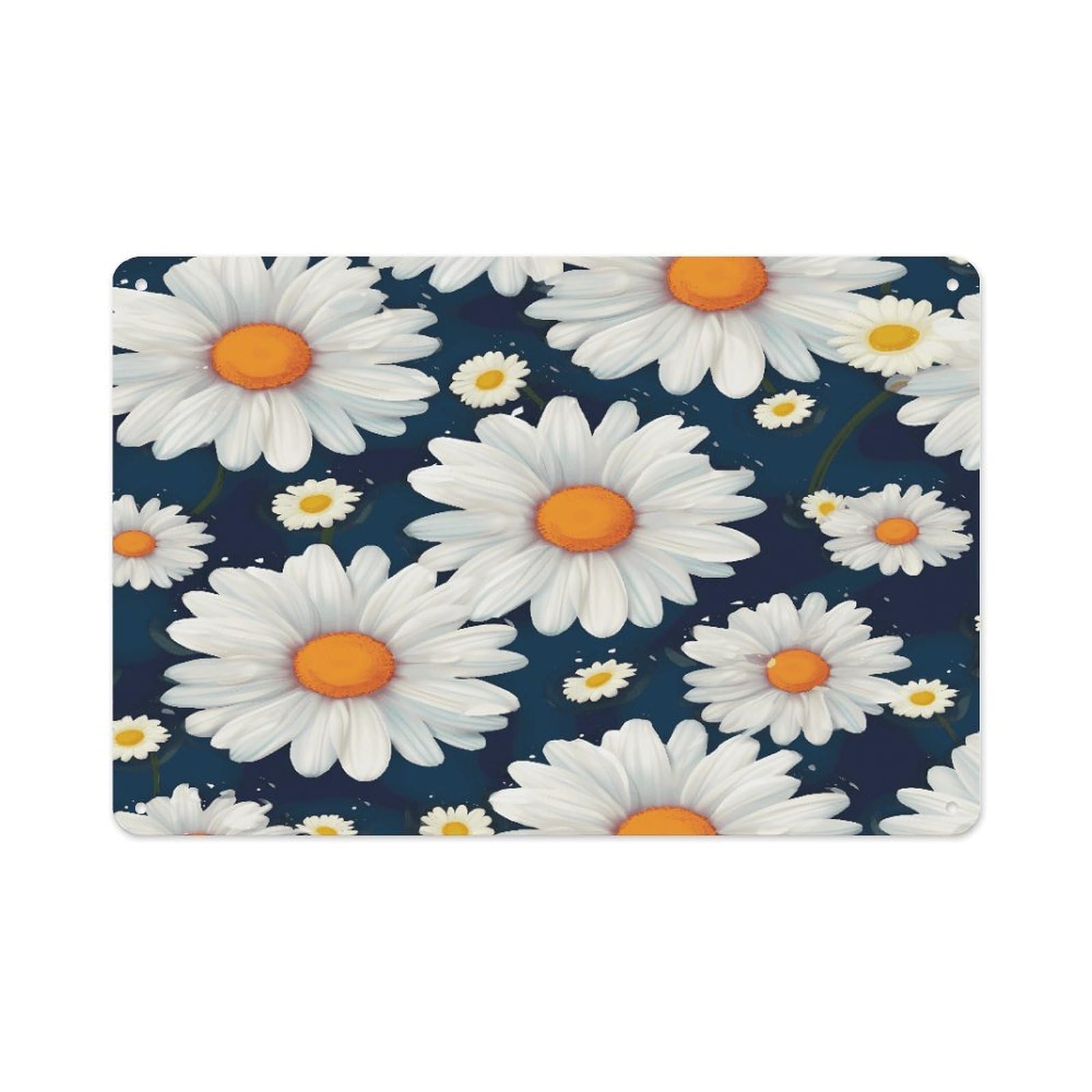 Btcowzrv Style Daisy Pattern Metal Sign 7.9 X 11.8 Inch, Aluminum Sign Wall Art Decor Easy To Install, Decorative Plaque For Home Bar Kitchen Pub Shop Garage