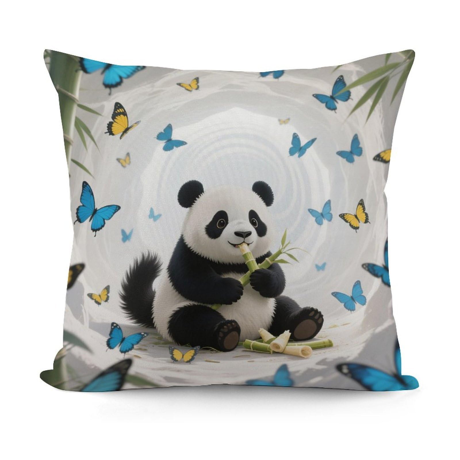VstaDank White Cave Vortex Panda Throw Pillow Covers Fade-Resistant Removable Pillowcase Square Cushion Case Cozy Pillow Case Breathable Pillow Protector Soft Pillow Shams 18"x18"