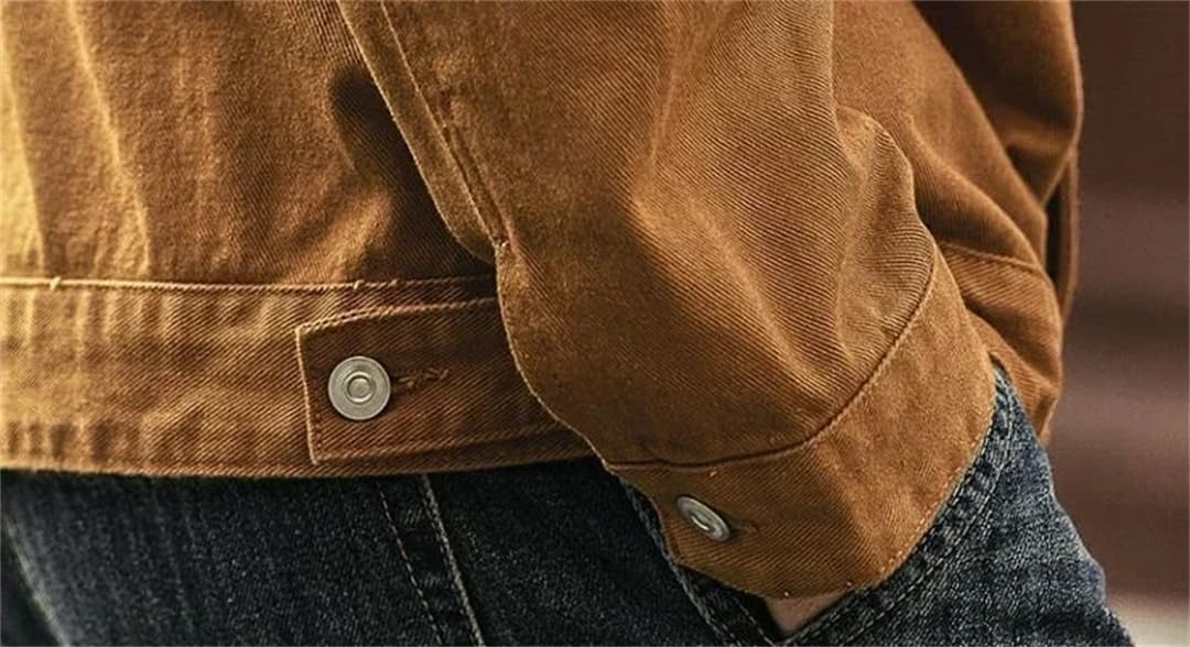 Męskie Guziki Luźne Japońskie Retro Cowgirl Elatic Low Cost Odzież Kurtki Dżinsowe