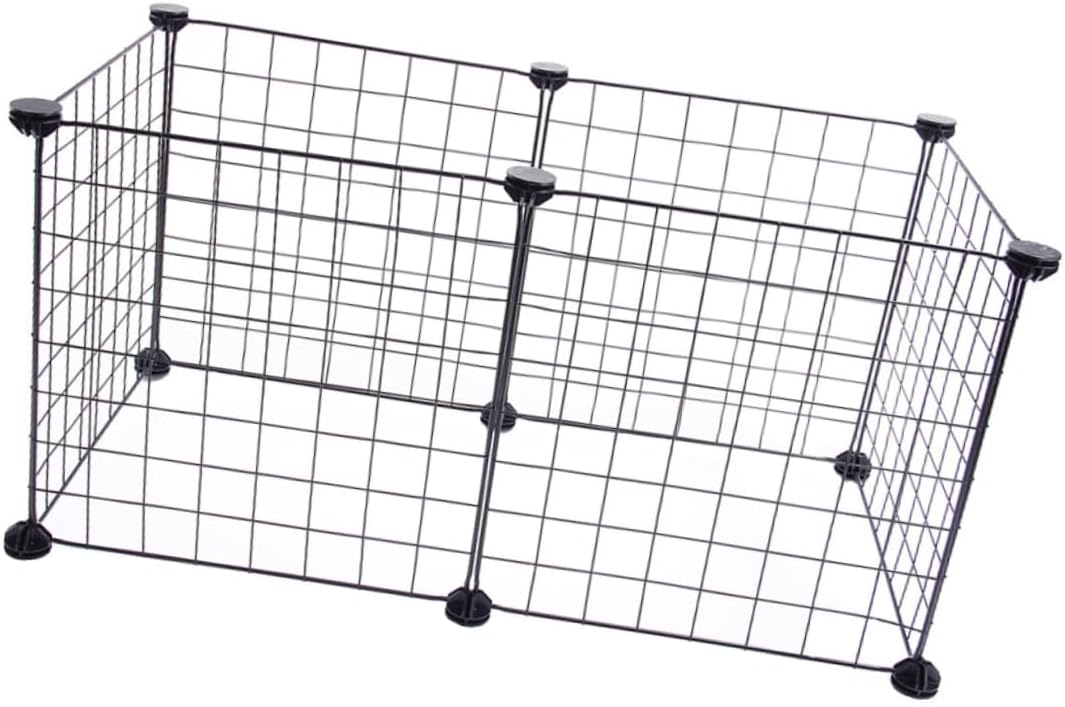 1Set Detachable Pet Fence Dog Isolation Barrier Mesh Enclosure for Indoor Outdoor Use Black for Pet Protection Home Garden