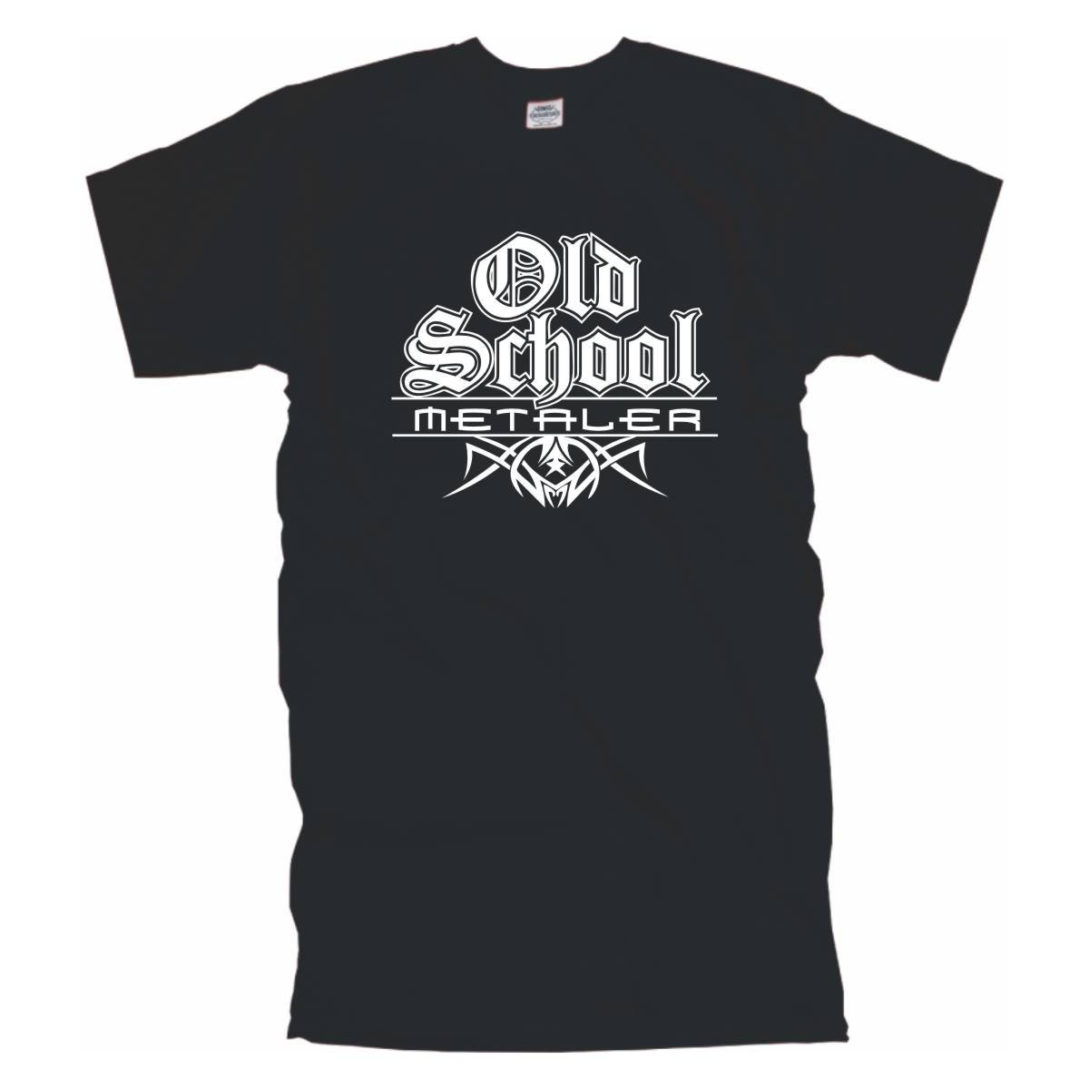 Old School metaler, edel bedrucktes schwarzes Herren T-Shirt mit Tribal Motiv, Funshirt witziges Geschenk, Baumwolle auch Übergrößen (BL071) 12XL