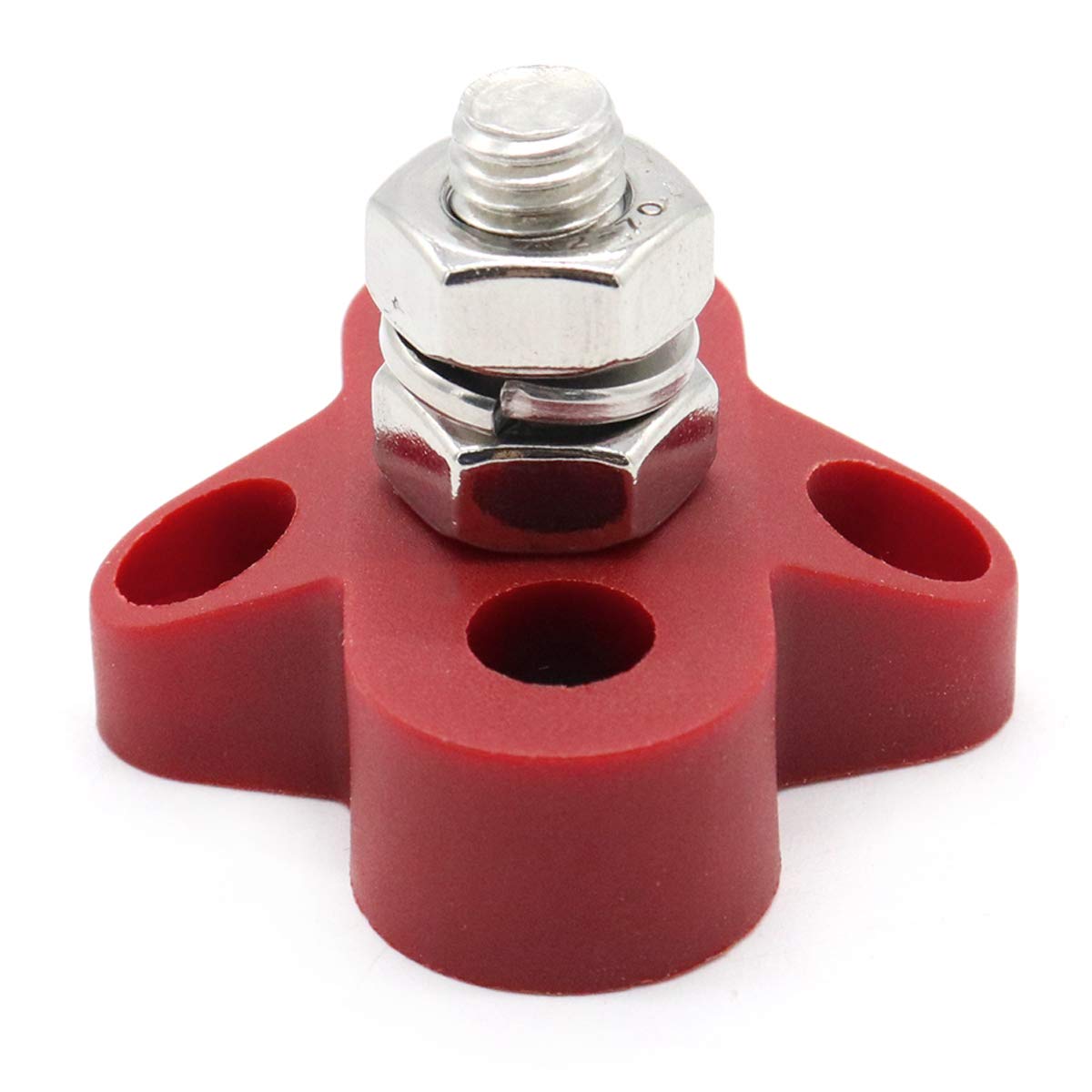 M8 (5/16") Single Heavy-Duty Terminal Stud Power and Ground Junction Block （Red）