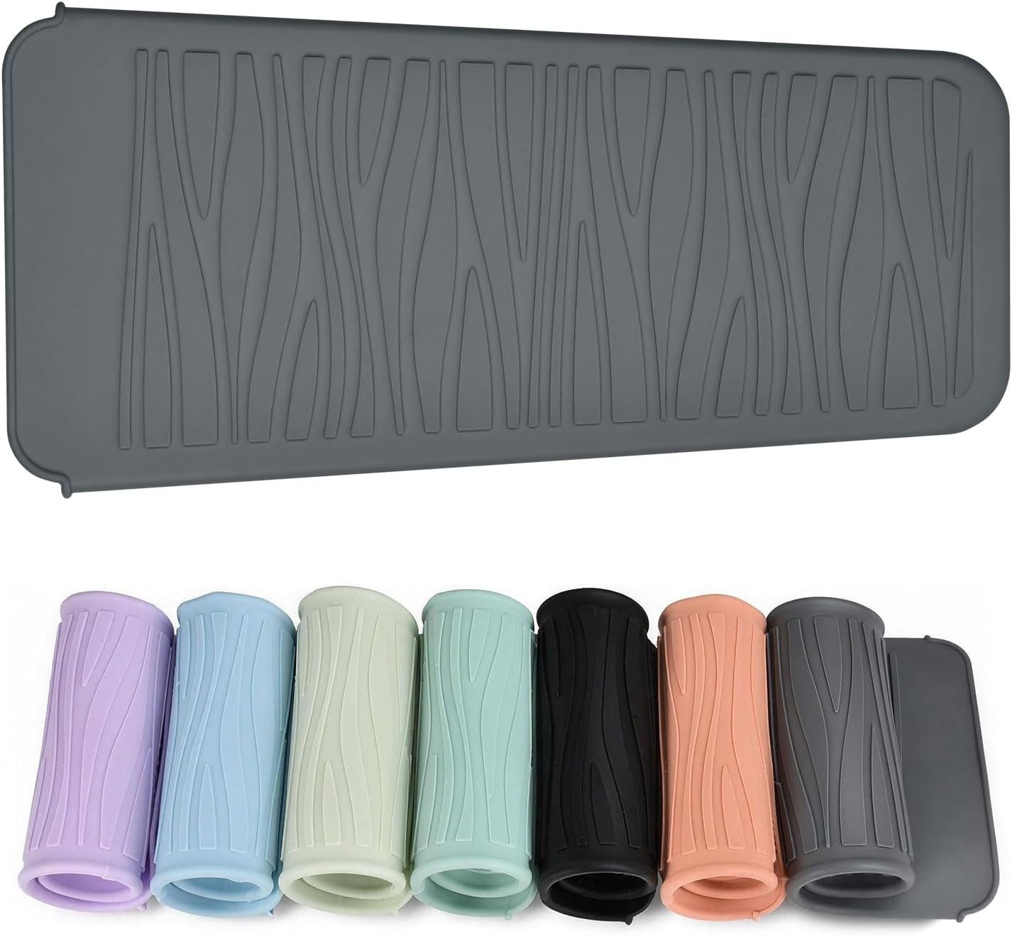 Alfombrilla resistene al calor de silicona 11 x 5 pulg, gris